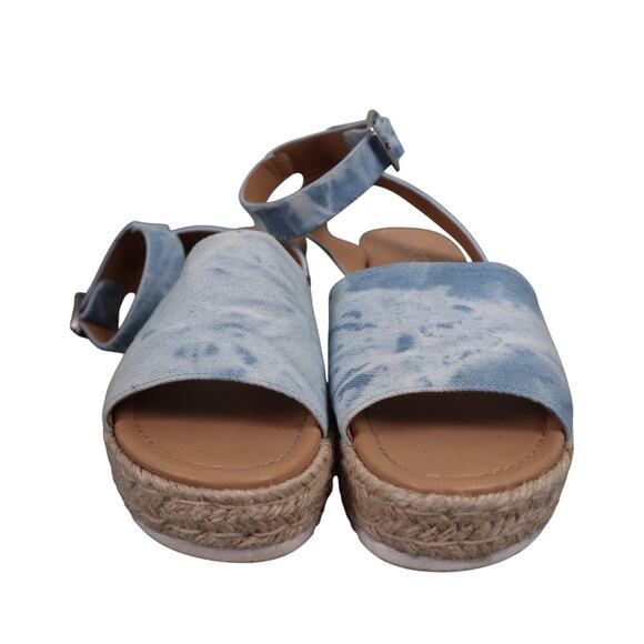 Coconuts By Matisse Women Topic Platform Espadrille Sandal Size 8.5 Blue Tie Dye - Picture 3 of 10